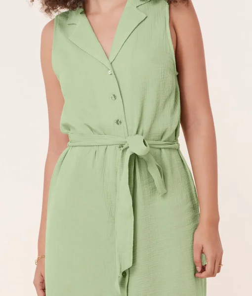The Flamenco Button Up Dress - Cotton Gauze - Ambrosia