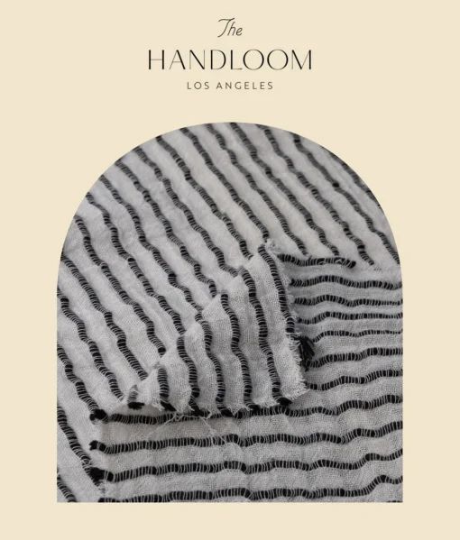 The Handloom Ava Kimono - Black Stripes