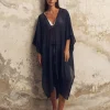 The Handloom Bodrum Kaftan - Navy