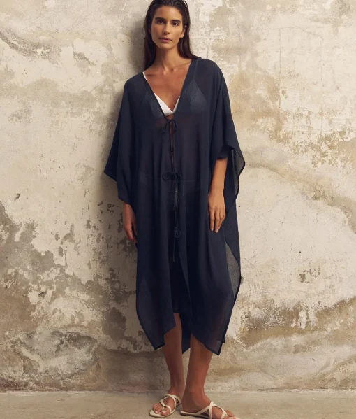The Handloom Bodrum Kaftan - Navy