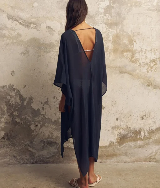The Handloom Bodrum Kaftan - Navy