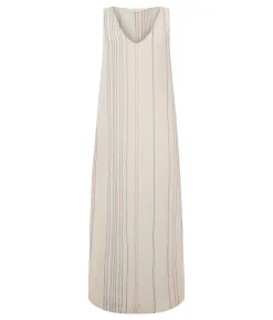 The Handloom Day Break Dress - Natural With Stripes