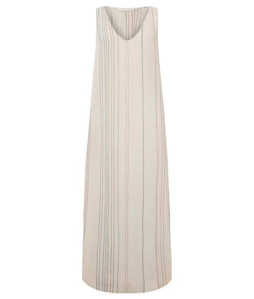 The Handloom Day Break Dress - Natural With Stripes