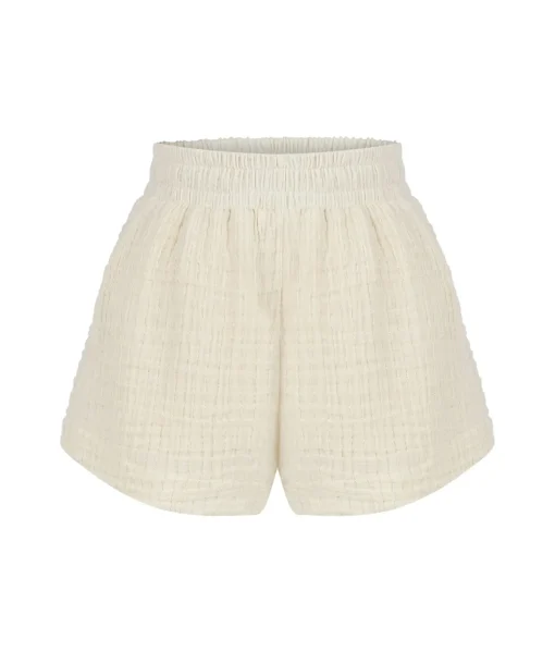 The Handloom Echo Boy Short - Natural With Stripes