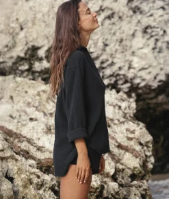 The Handloom Echo Maxi Shirt - Black