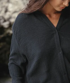 The Handloom Echo Maxi Shirt - Black