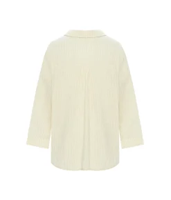 The Handloom Echo Maxi Shirt - Natural With Stripes
