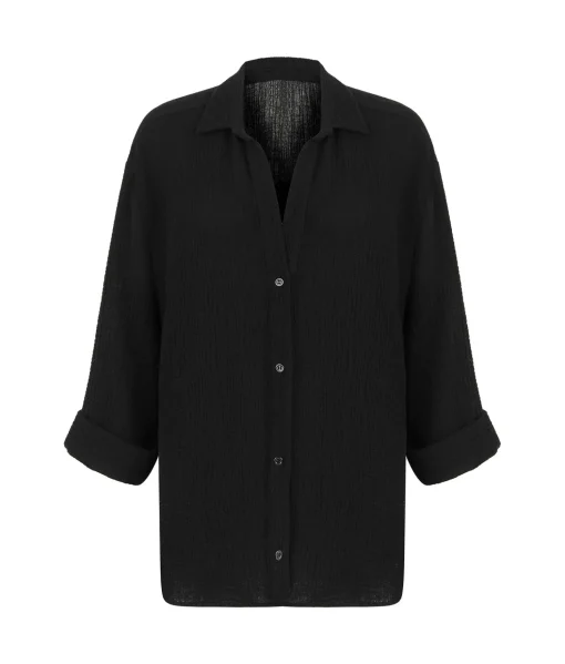 The Handloom Echo Maxi Shirt - Black