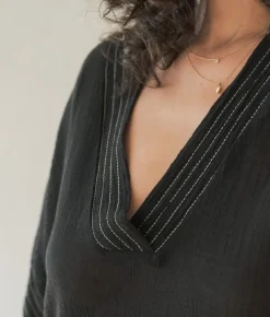 The Handloom Ela Kaftan - Black