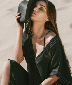 The Handloom Ela Kaftan - Black