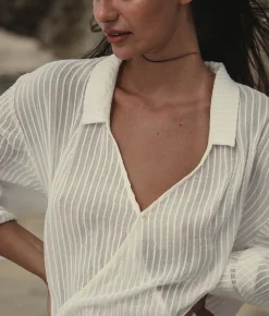 The Handloom Sade Top - White Stripes