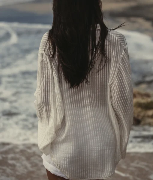 The Handloom Sade Top - White Stripes