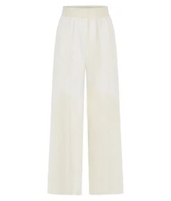 The Handloom Skye Palazzo Pants - Natural With Stripes