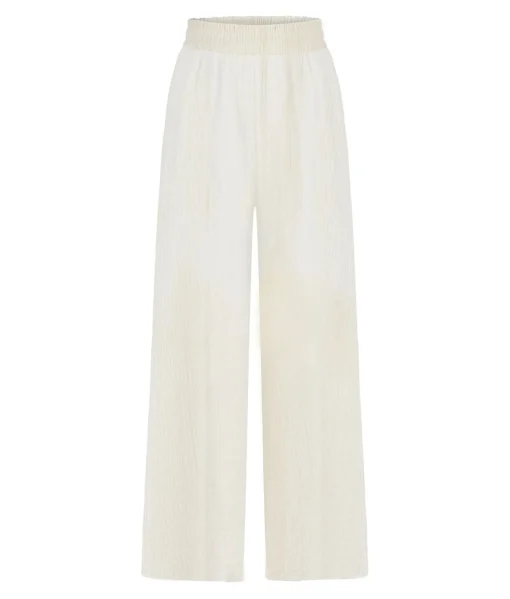 The Handloom Skye Palazzo Pants - Natural With Stripes