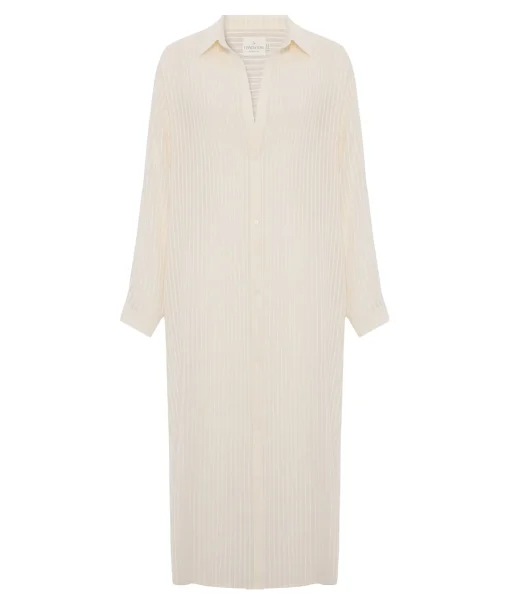 The Handloom Voyage Shirt Dress - White Stripes