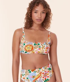 The Havana Bikini Top - Eco Nylon - Bird Floral