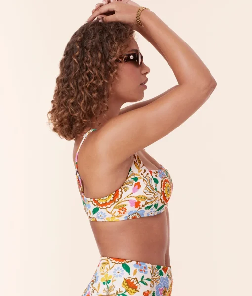 The Havana Bikini Top - Eco Nylon - Bird Floral
