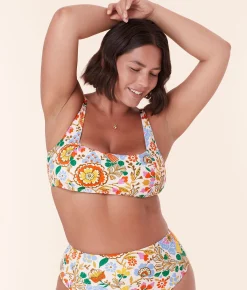 The Havana Bikini Top - Eco Nylon - Bird Floral