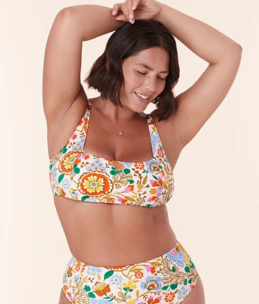 The Havana Bikini Top - Eco Nylon - Bird Floral