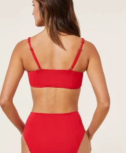 The Havana Bikini Top - Flat - Cherry Red