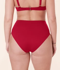 The High Rise Bikini Bottom - Eco Nylon - Garnet