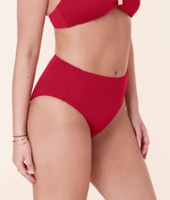 The High Rise Bikini Bottom - Eco Nylon - Garnet