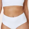 The High Waist Bikini Bottom - Ribbed - White