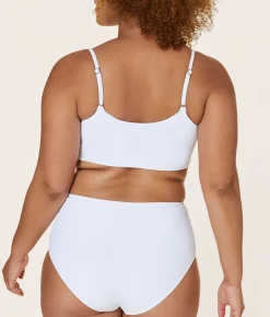 The High Waist Bikini Bottom - Ribbed - White
