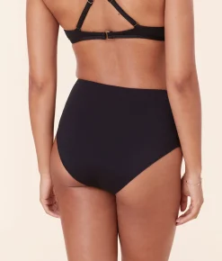 The High Waist Bikini Bottom - Eco Nylon - Black