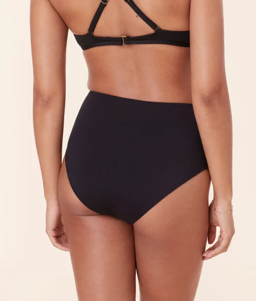 The High Waist Bikini Bottom - Eco Nylon - Black