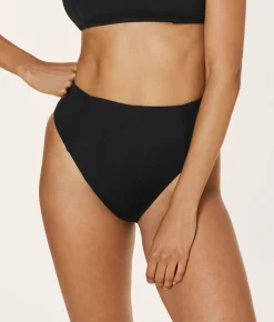 The High Waist Cheeky Bikini Bottom - Flat - Black