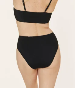 The High Waist Cheeky Bikini Bottom - Flat - Black