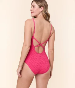 The Jetties One Piece - Eyelet - Begonia - Classic
