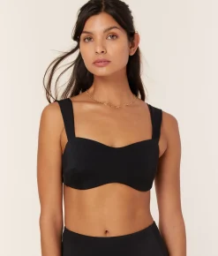 The Kalama Bikini Top - Eco Nylon - Black