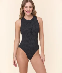 The Malibu One Piece - Eyelet - Black Eyelet - Classic