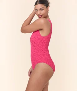 The Malibu One Piece - Eyelet - Begonia - Classic