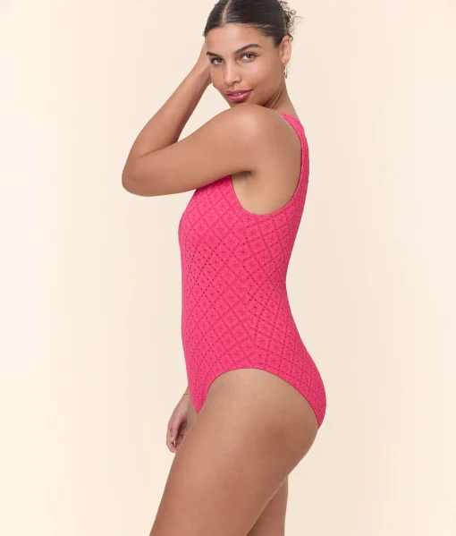 The Malibu One Piece - Eyelet - Begonia - Classic