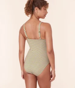 The Marco One Piece - Striped Rib - Iguana - Classic