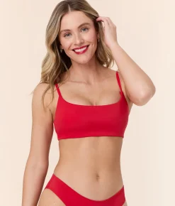 The Maui Bikini Top - Flat - Cherry Red