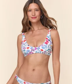 The Mila Bikini Top - Eco Nylon - Botanical Floral