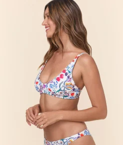 The Mila Bikini Top - Eco Nylon - Botanical Floral