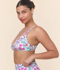 The Mila Bikini Top - Eco Nylon - Botanical Floral