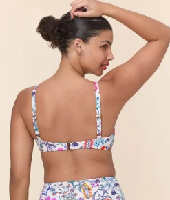 The Mila Bikini Top - Eco Nylon - Botanical Floral