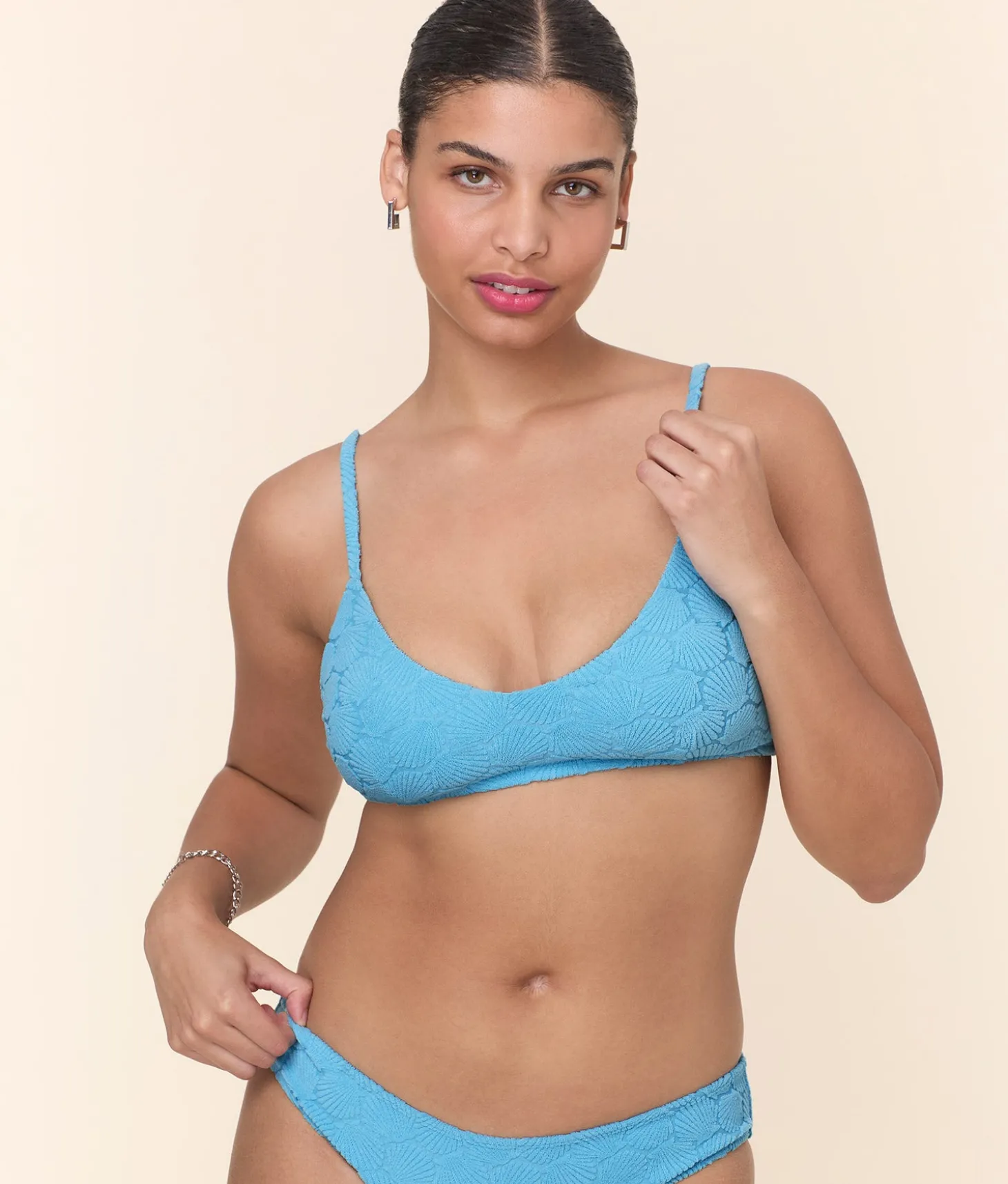 The Molokai Bikini Top - Terry Shells - Crystal