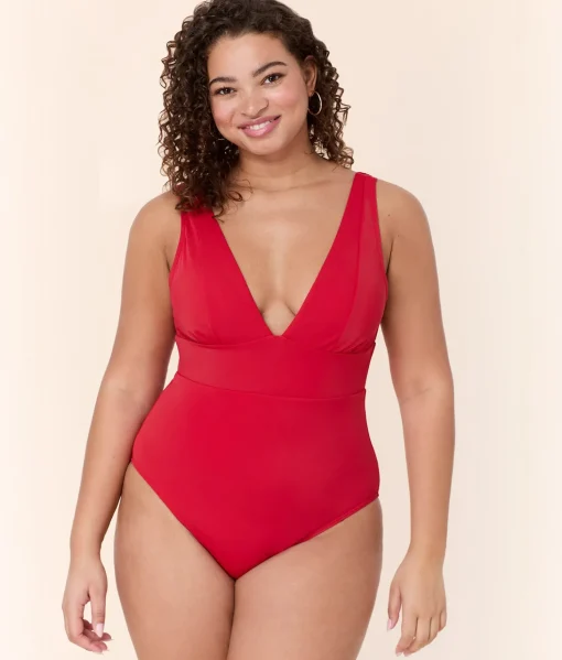 The Mykonos One Piece - Eco Nylon - Cherry Red - Classic