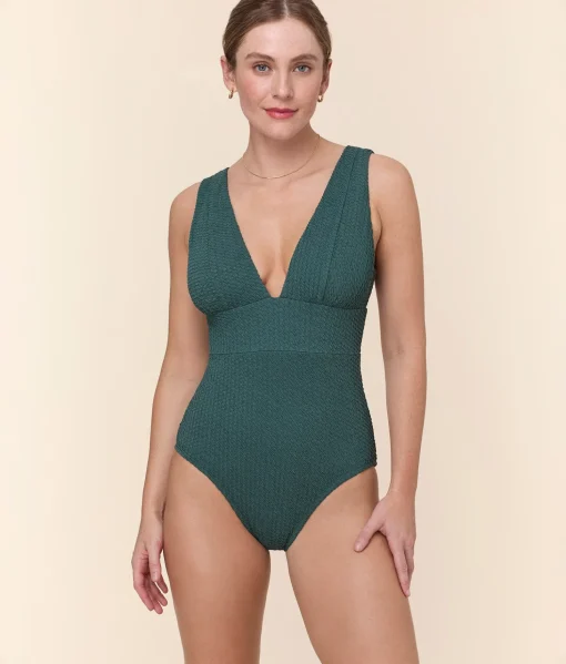 The Mykonos One Piece - Textured Weave - Seaweed - Classic