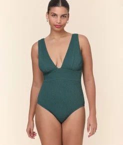 The Mykonos One Piece - Textured Weave - Seaweed - Classic