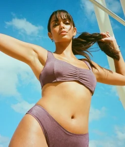 The Nadi Bikini Top - Satin - Licorice