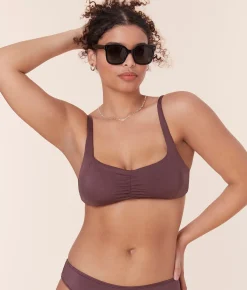 The Nadi Bikini Top - Satin - Licorice