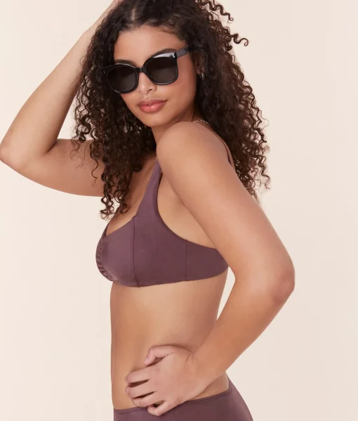 The Nadi Bikini Top - Satin - Licorice